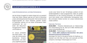 Kleintierzuchtverein Wiesbaden-Schierstein e.V. — Frühling 2025 – Kleintierzuchtverein Wiesbaden-Schierstein e.V., Schiersteiner Leben Frühling 2025, Wiesbaden-Schierstein