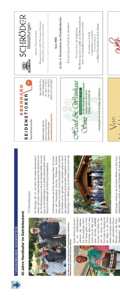 Turngemeinde Schierstein — Herbst 2024 – Turngemeinde Schierstein, Schiersteiner Leben Herbst 2024, Wiesbaden-Schierstein