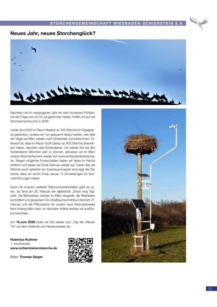 Storchengemeinschaft Wiesbaden-Schierstein — Ostern 2026 – Storchengemeinschaft, Schiersteiner Leben Ostern 2026, Wiesbaden-Schierstein