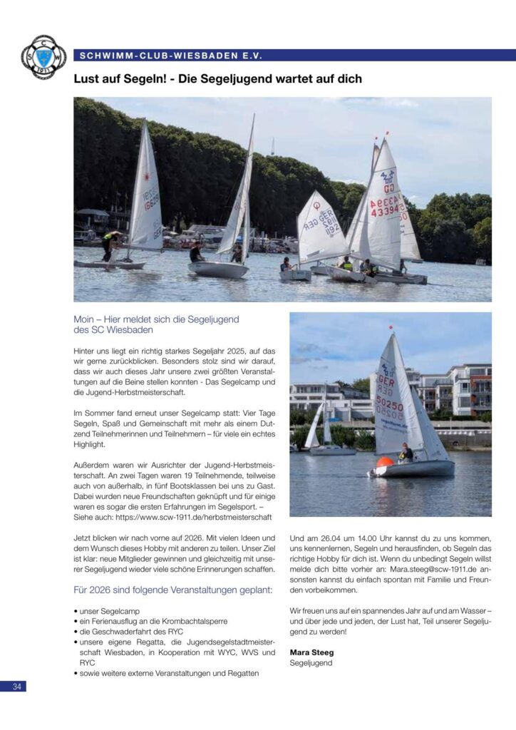 Schwimm-Club Wiesbaden 1911 e.V. — Ostern 2026 – Schwimm-Club Wiesbaden 1911 e.V., Schiersteiner Leben Ostern 2026, Wiesbaden-Schierstein