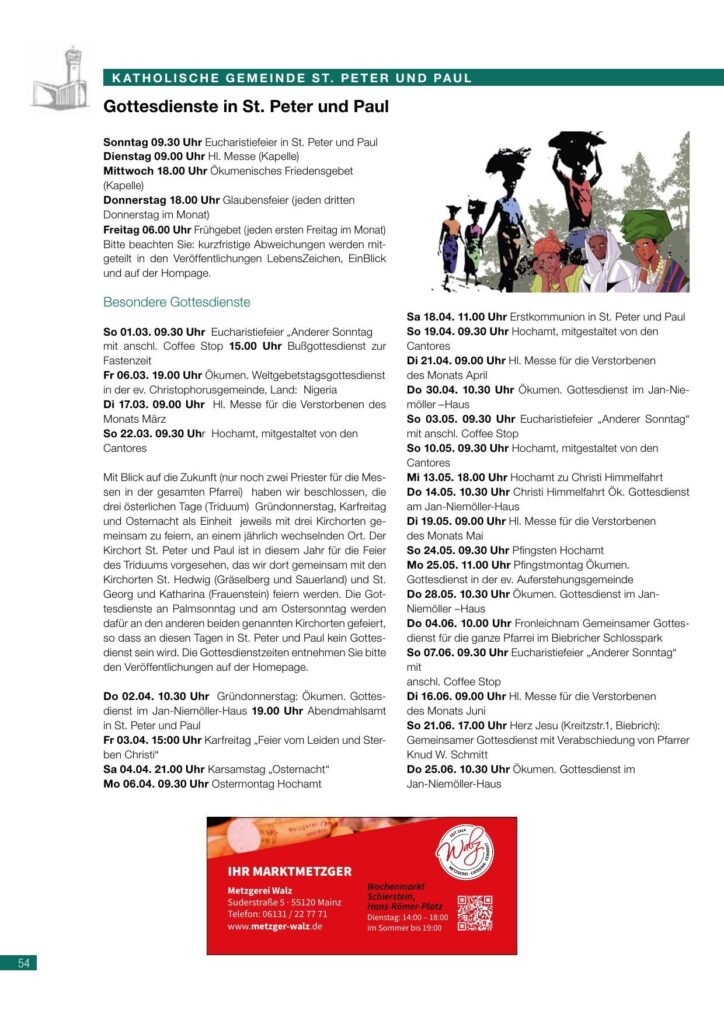 Katholische Gemeinde St. Peter und Paul — Ostern 2026 – Katholische Gemeinde St. Peter und Paul, Schiersteiner Leben Ostern 2026, Wiesbaden-Schierstein