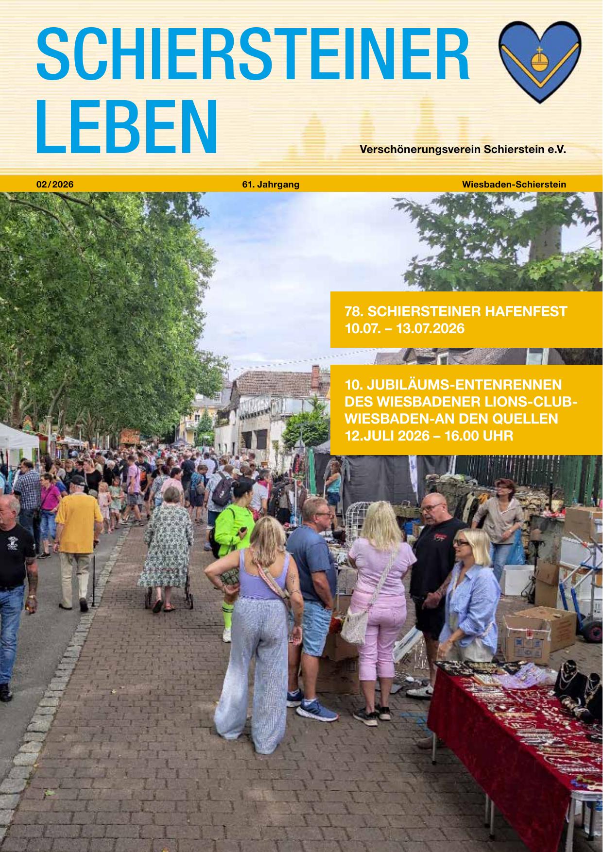 Deckblatt: Schiersteiner Leben — Sommer 2026