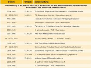 Veranstaltungstermine Schierstein – Verschönerungsverein Schierstein e.V., Schiersteiner Leben Sommer 2026, Wiesbaden-Schierstein
